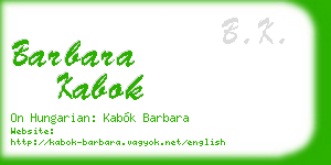 barbara kabok business card