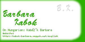 barbara kabok business card